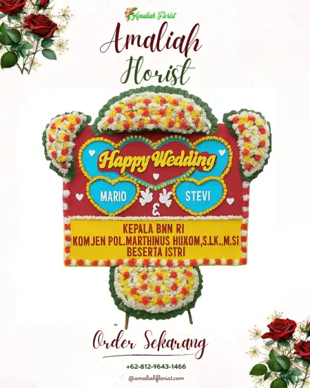 Papan Bunga Pernikahan Slendra